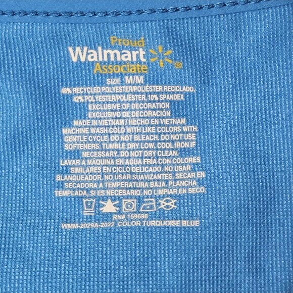 Walmart Vest Mens Medium Blue Employee Store Associate Full Zip Embroidered - Picture 3 of 5